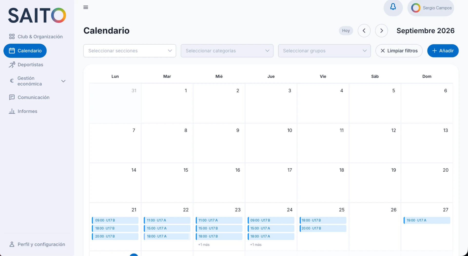 Calendário e convocatórias