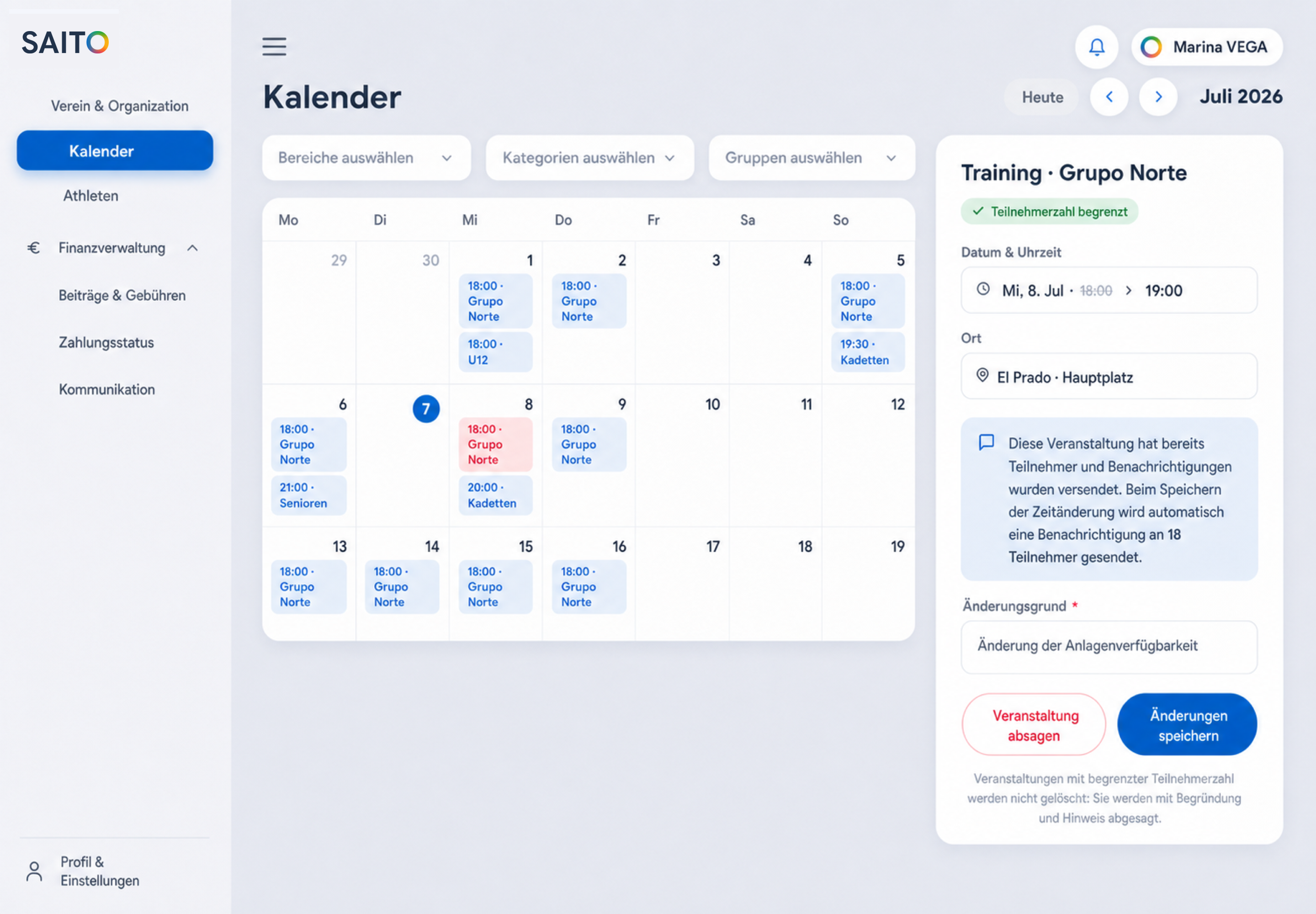Kalender & Buchungen