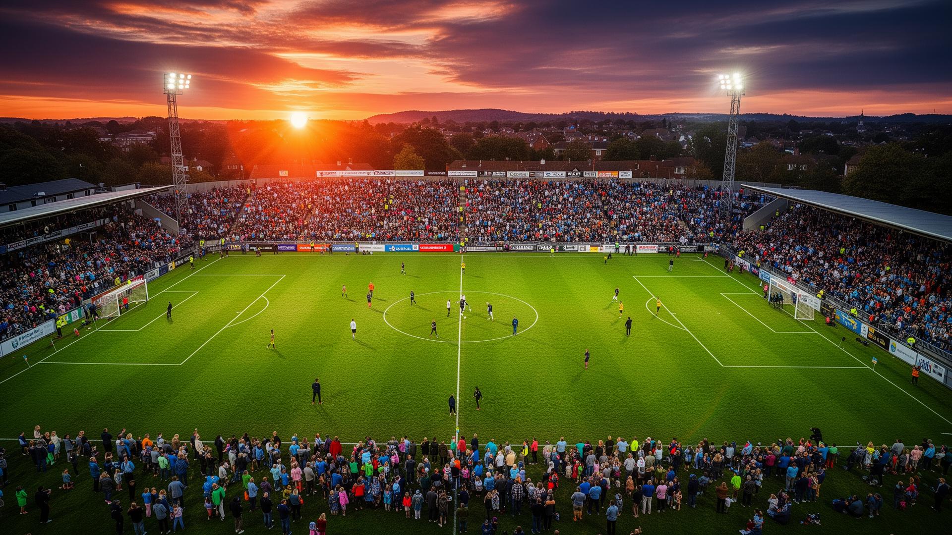 Club match at sunset